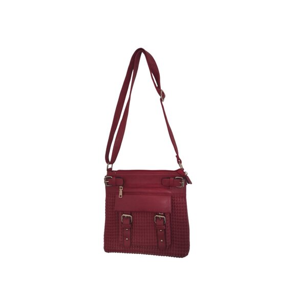 Red Faux Leather Shoulder Bag - Picture 1 of 4
